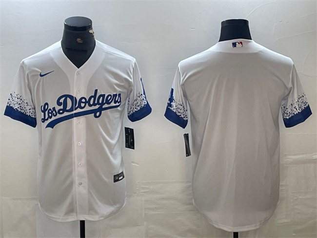 Men's Los Angeles Dodgers Blank White City Connect Cool Base Stitched Baseball Jersey